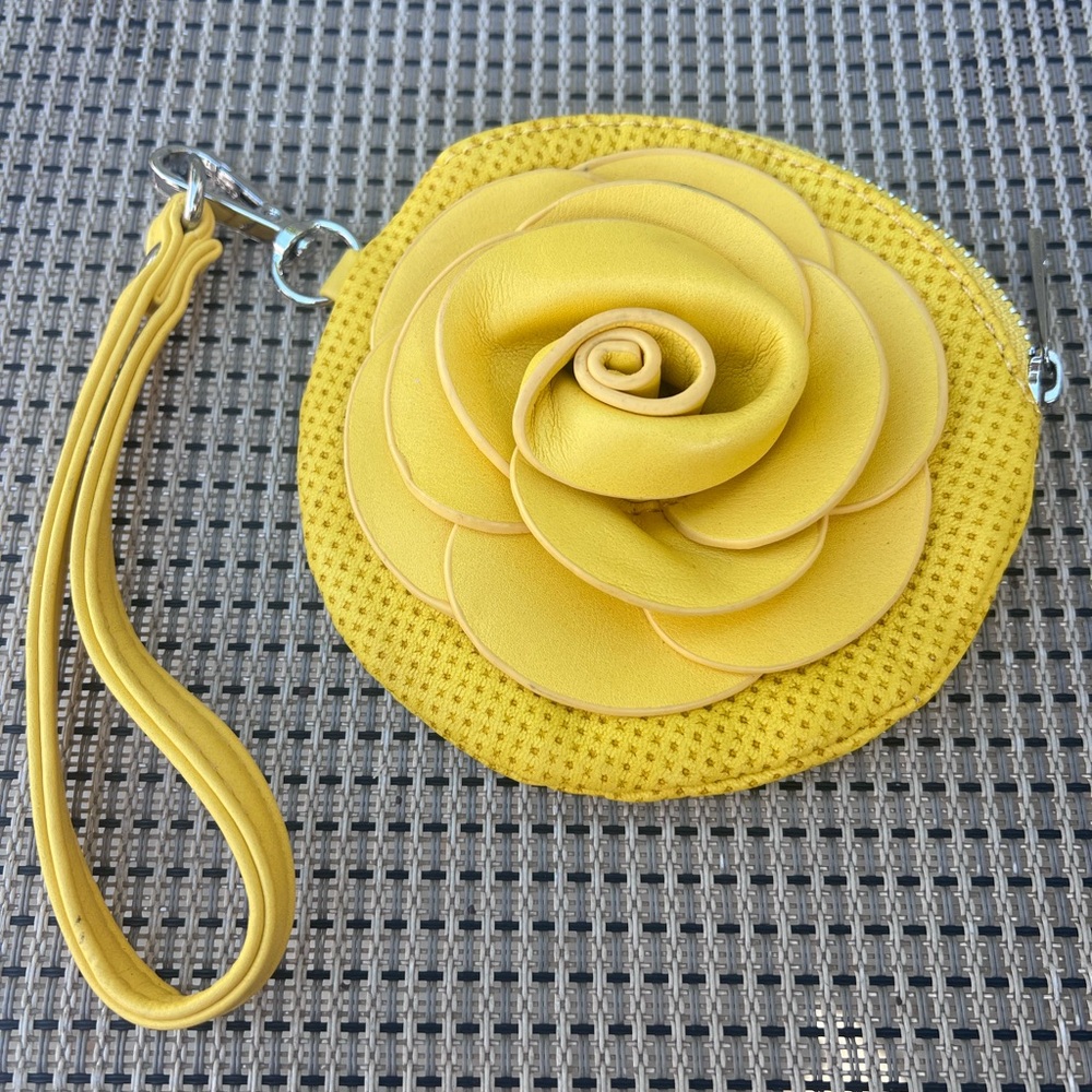 Alexis Yellow Floral Wristlet Clutch